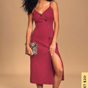 COPY - Red button down midi dress